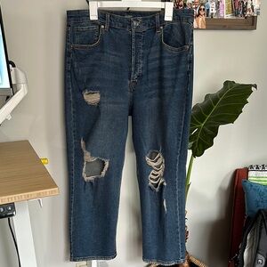 Distressed Blue Jeans